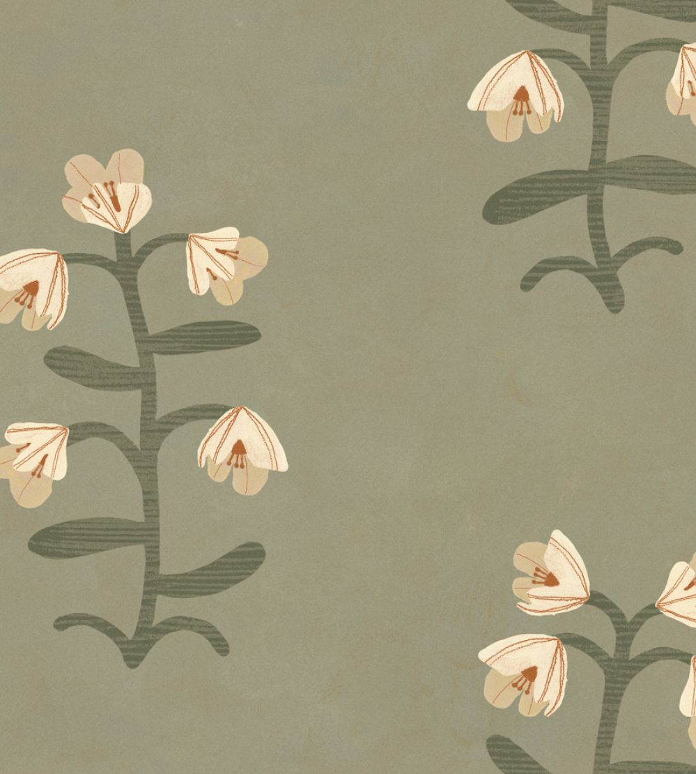 Pacific Blooming Wallpaper by Tres Tintas Green