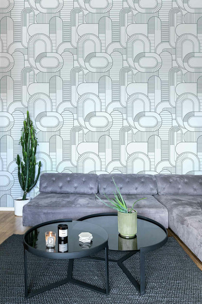 Pacífica wallpaper by Coordonné in 84, shown in a styled room