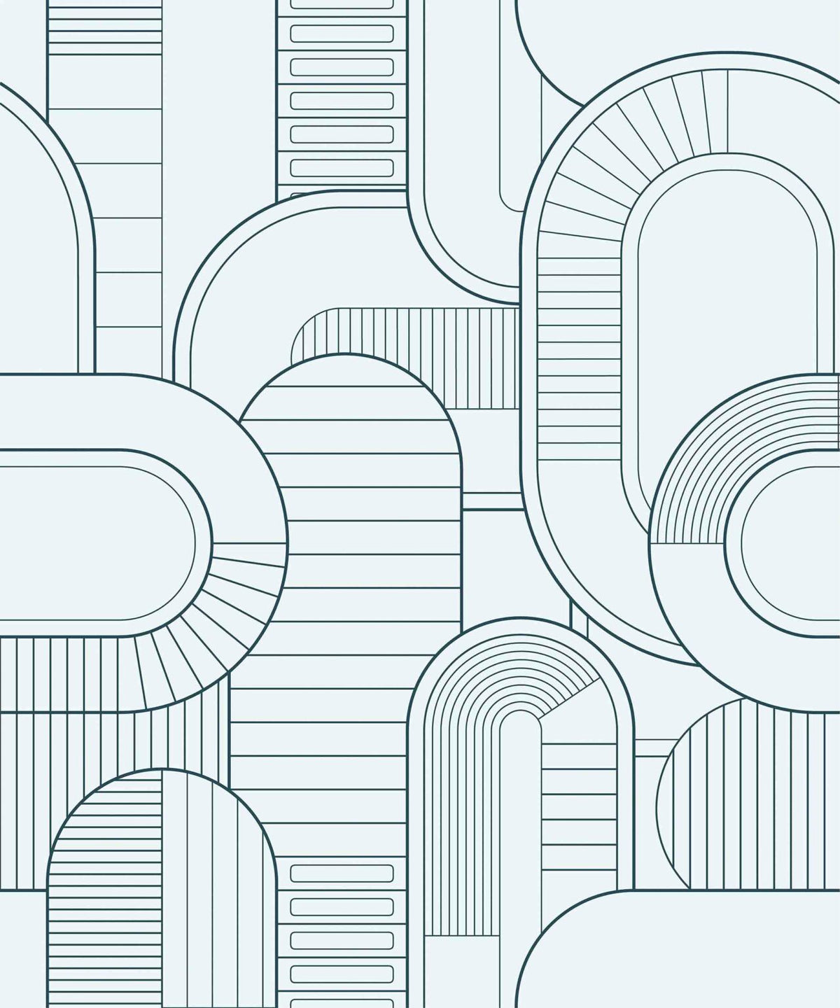 Pacífica wallpaper by Coordonné in 84, flat pattern view