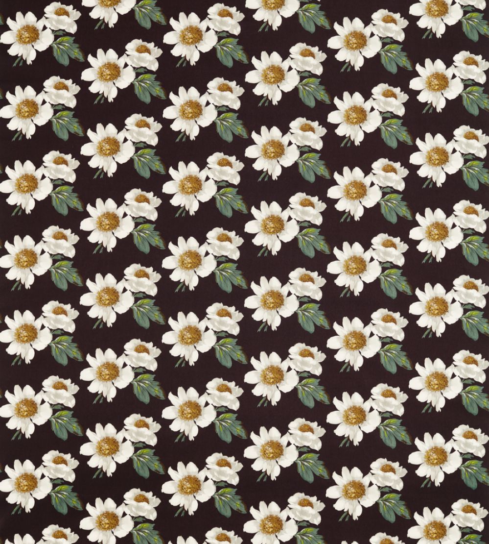 Paeonia Fabric by Harlequin Black Earth / Fig Leaf / Nectar