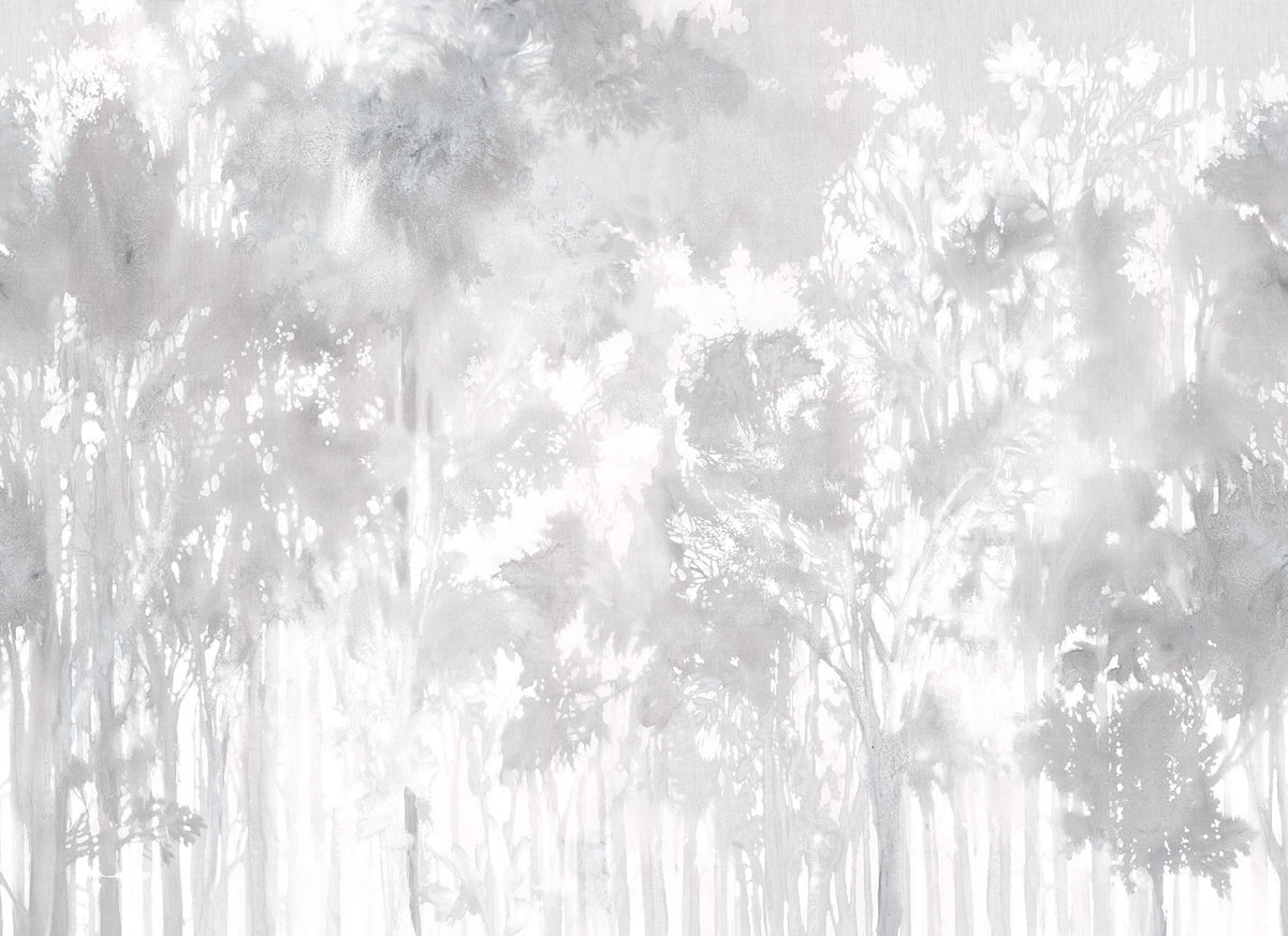 Painted Forest Gray mural by Rebel Walls