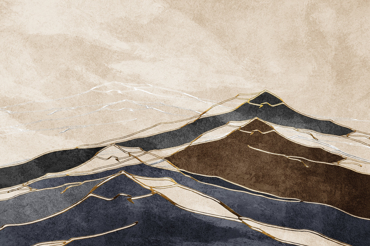 Painted Mountains Natural mural by Rebel Walls