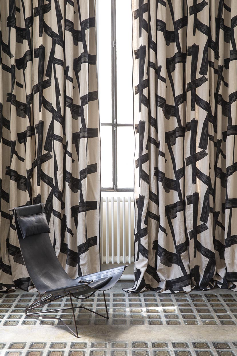 Painting Fabric by Pierre Frey shown in a room setting