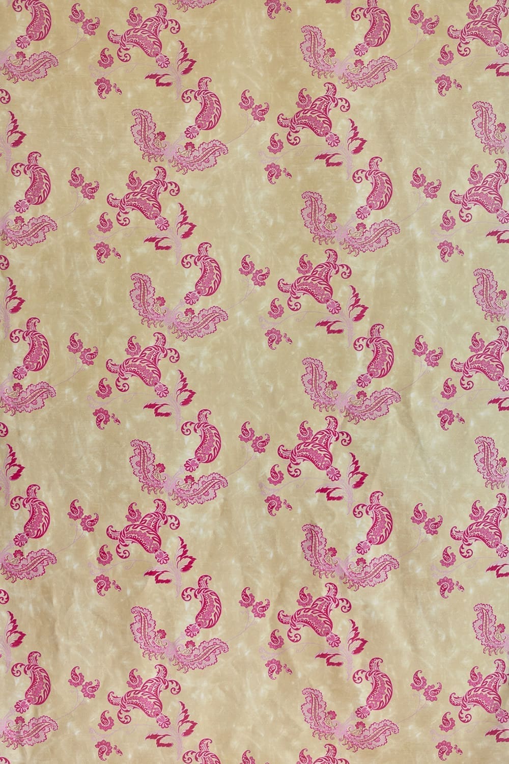 Paisley Fabric by Barneby Gates Hot Pink on Tea Stain
