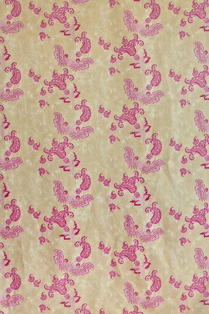 Paisley Fabric by Barneby Gates Hot Pink on Tea Stain