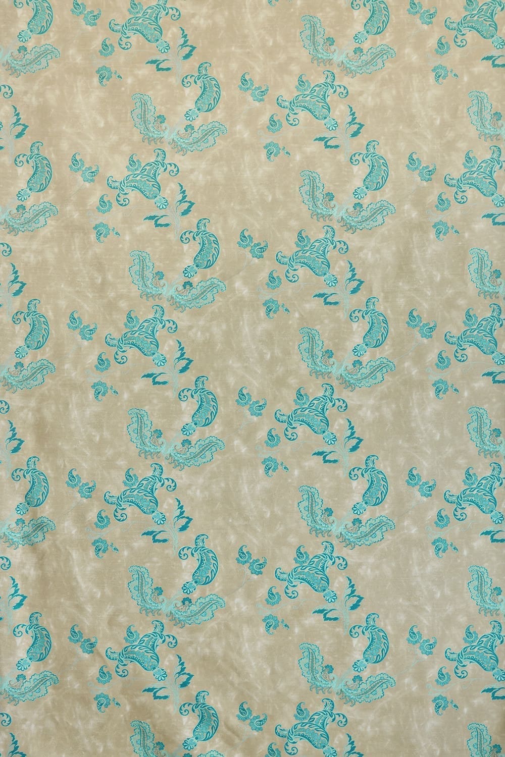 Paisley Fabric by Barneby Gates Turquoise on Old Grey