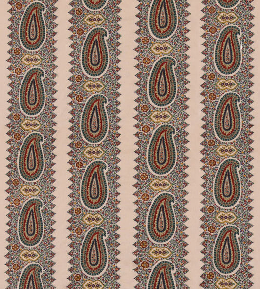 Paisley Stripe Fabric by Mulberry Home Indigo/Red