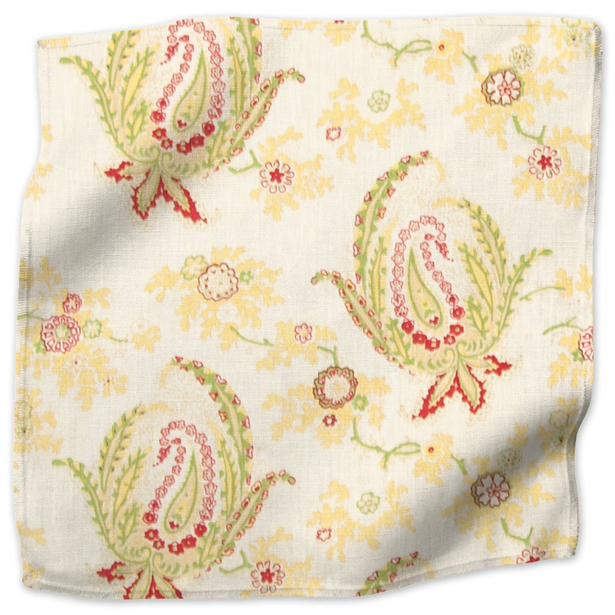 Paisley Stripe Fabric by Kathryn M. Ireland in Red