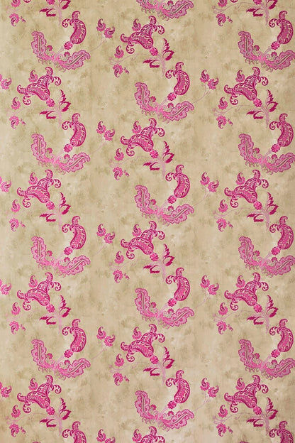 Paisley Wallpaper by Barneby Gates Hot Pink on Tea Stain