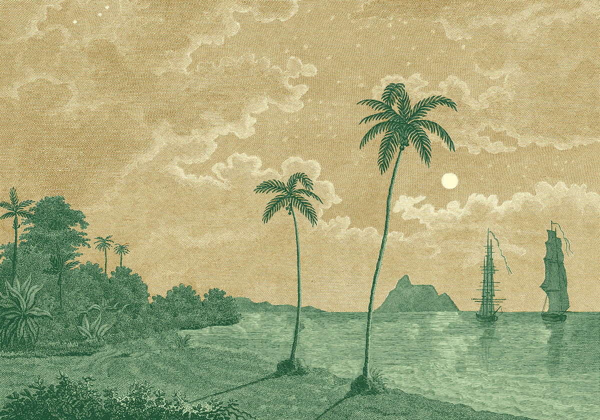 Palm Beach Yellow mural by Rebel Walls