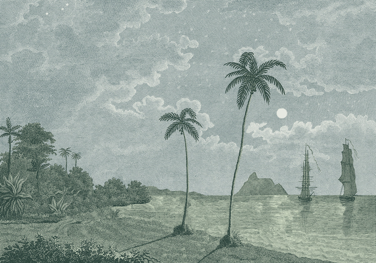 Palm Beach Blue mural by Rebel Walls