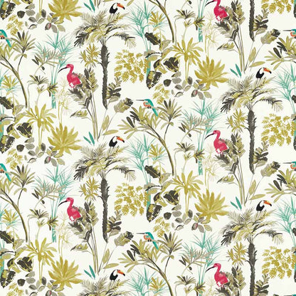 Palm Charcoal/Citron fabric by Clarke & Clarke