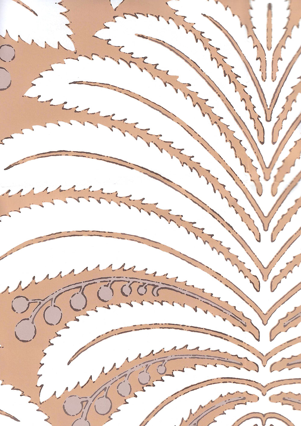 Palm Garden Copper / Hazelnut on Off-White wallpaper by Quadrille