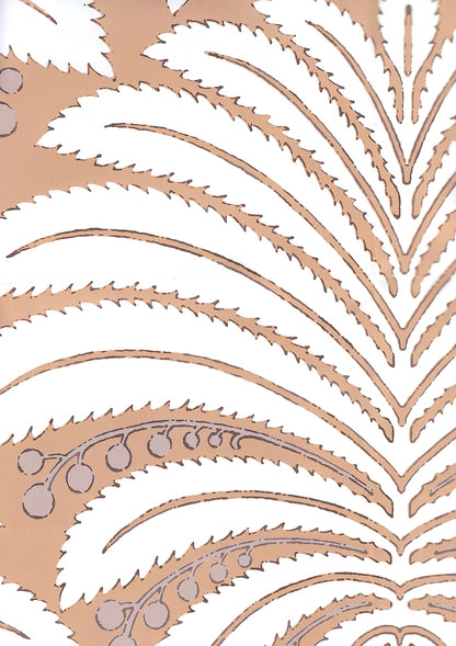 Palm Garden Copper / Hazelnut on Off-White wallpaper by Quadrille