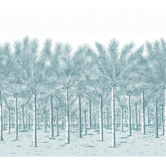 Palm Grove Mural by Thibaut in Spa Blue (TM13949)