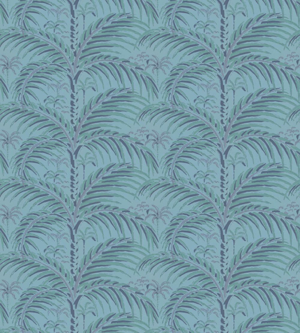 Palm House Wallpaper by Langelid Von Bromssen Evening Blue
