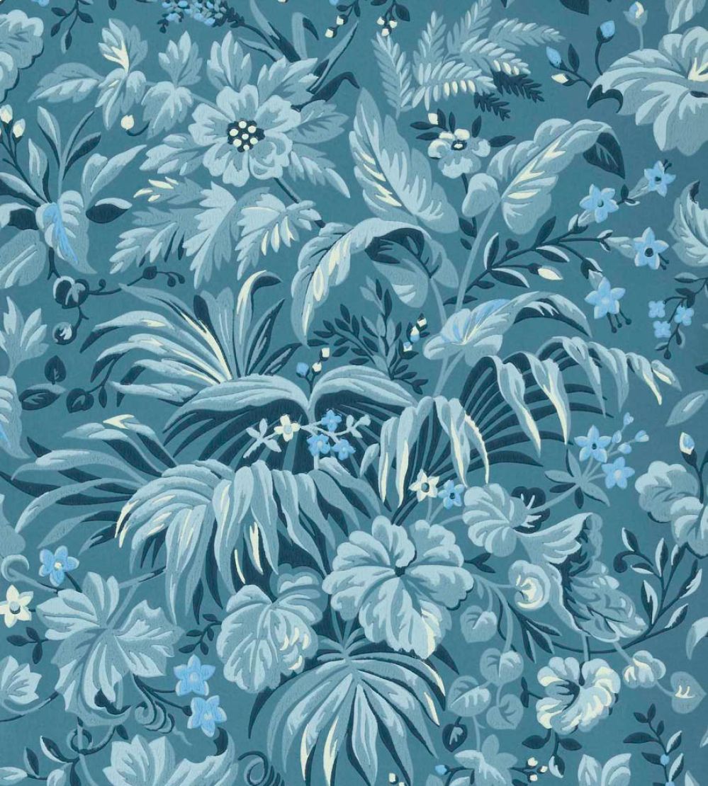 Palmette Wallpaper by 1838 Wallcoverings Blue Hue