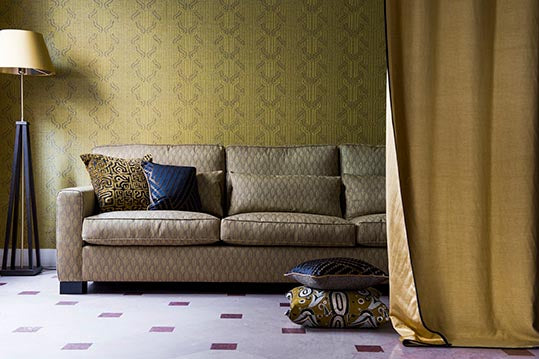 Palmette Fabric by Pierre Frey shown in a room setting (view 1)