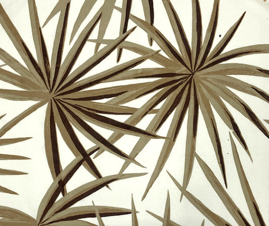 Palmetto Multi on Suncloth Camels on Cream fabric by China Seas