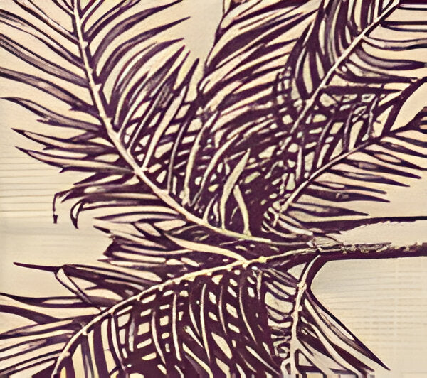 Palmiere Eggplant fabric by China Seas