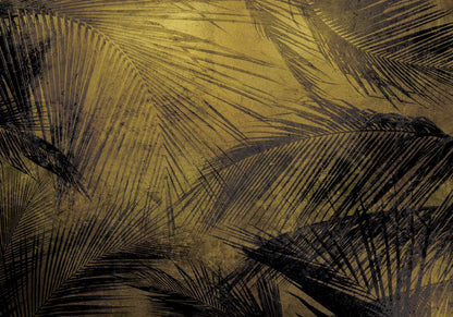 Palms mural by Coordonné in Extra Gold, flat pattern view