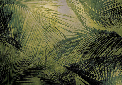 Palms mural by Coordonné in Silver, flat pattern view