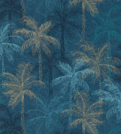 Palmyra Wallpaper by Clarke & Clarke Midnight