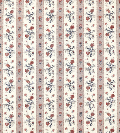 Papaver Stripe Fabric by Zoffany Indigo/Madder
