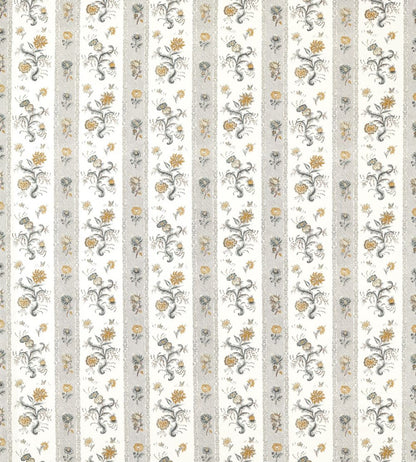 Papaver Stripe Fabric by Zoffany Platinum/Sage