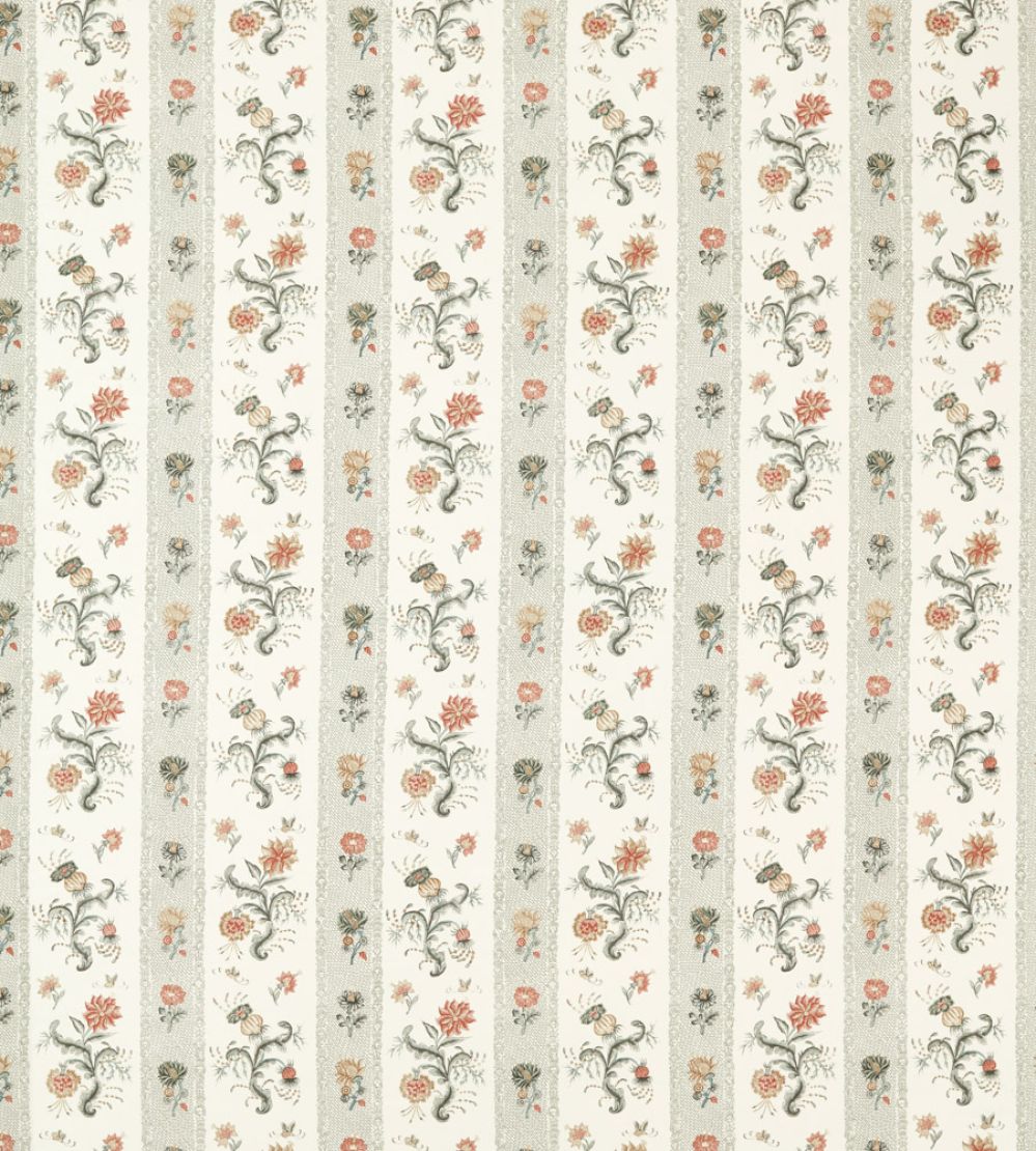 Papaver Stripe Fabric by Zoffany Tuscan Pink/Nimbus