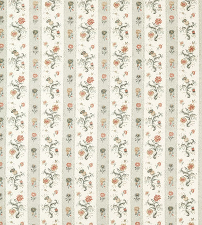 Papaver Stripe Fabric by Zoffany Tuscan Pink/Nimbus