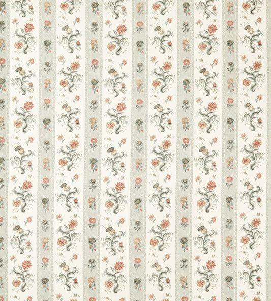 Papaver Stripe Fabric by Zoffany Tuscan Pink/Nimbus