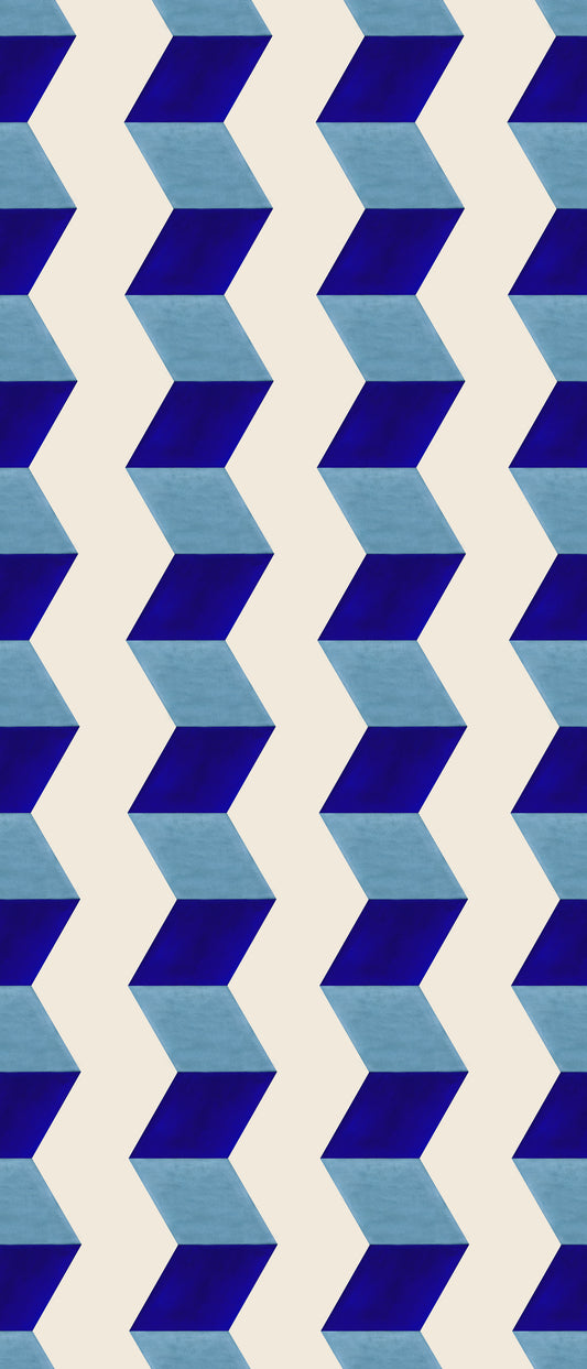 Paper Blue mural by Bien Fait