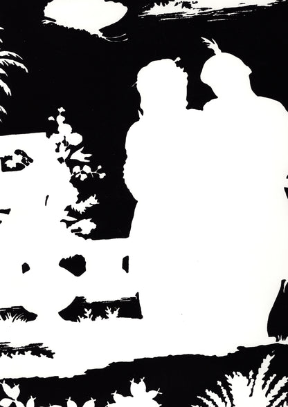 Paradise Background Black on Off White wallpaper by Quadrille