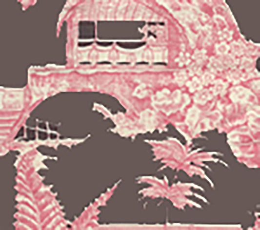 Paradise Garden Rose Brown wallpaper by Quadrille