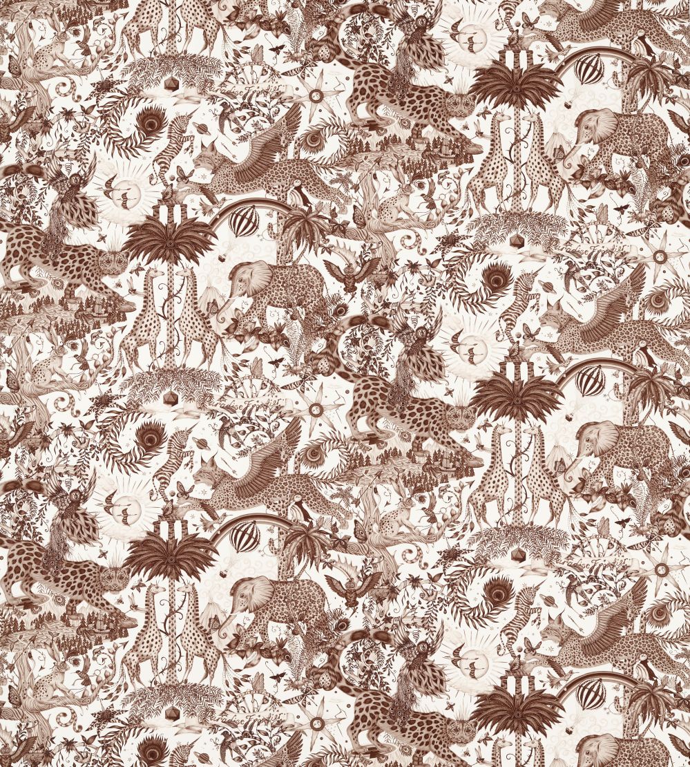 Paradise Lost Fabric by Clarke & Clarke Sepia
