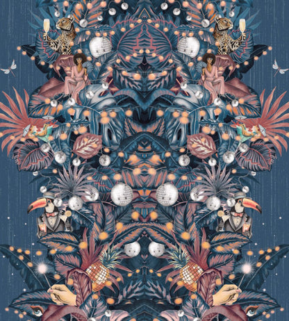 Paradise Party Wallpaper by Brand McKenzie Blueberry Rose