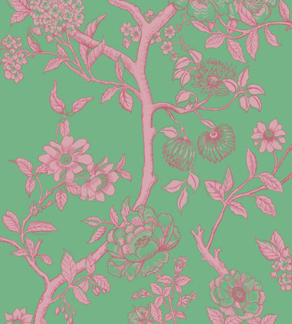 Paradise Tree Wallpaper by Cole & Son Emerald & Petal Pink