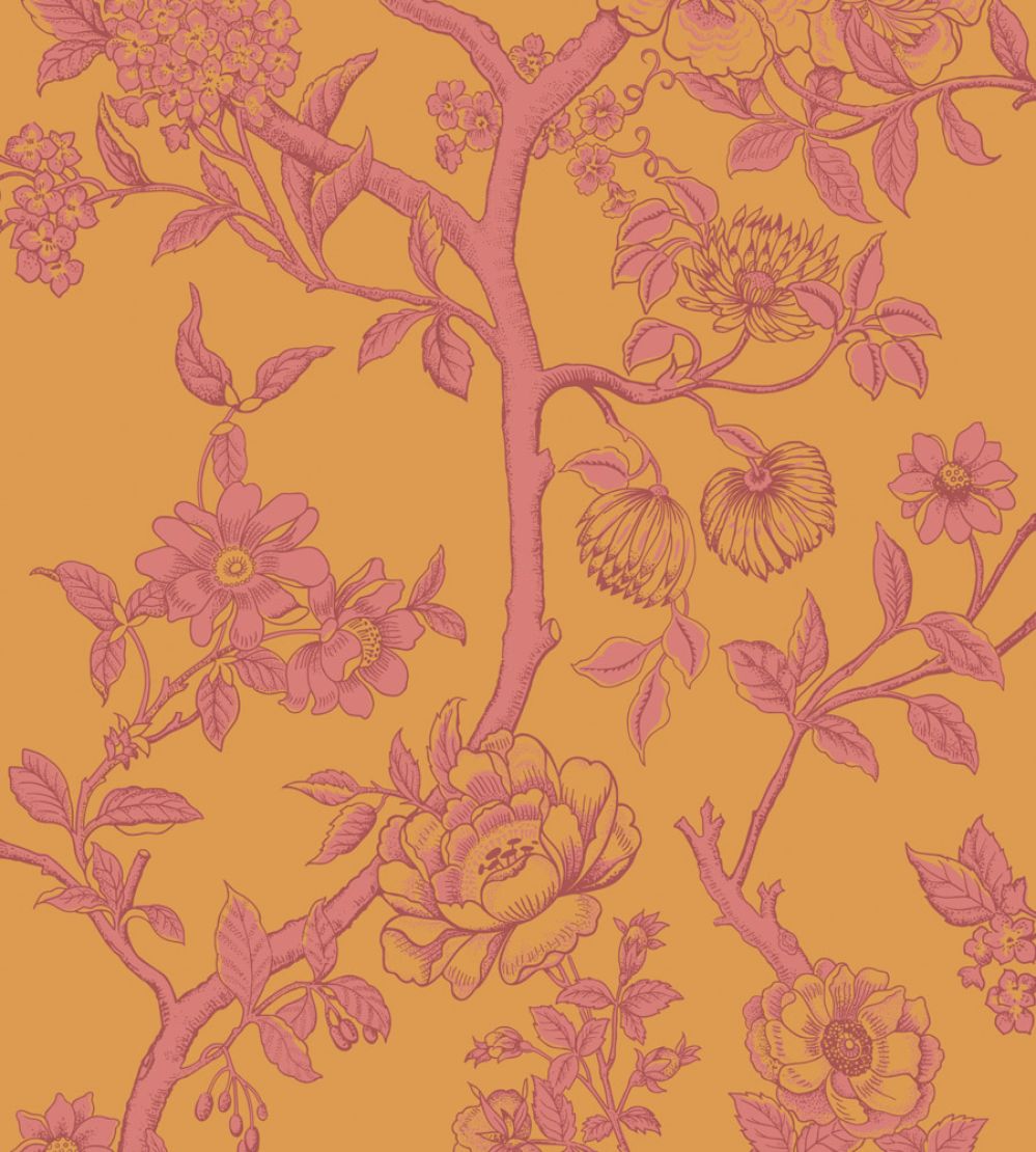 Paradise Tree Wallpaper by Cole & Son Tangerine & Hibiscus