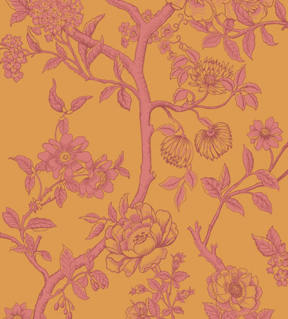 Paradise Tree Wallpaper by Cole & Son Tangerine & Hibiscus