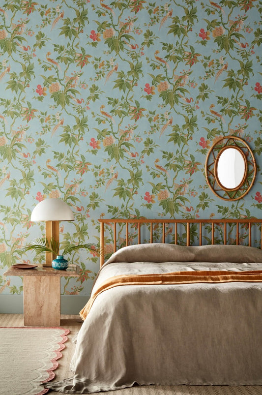 Paradise wallpaper by Little Greene in Blue