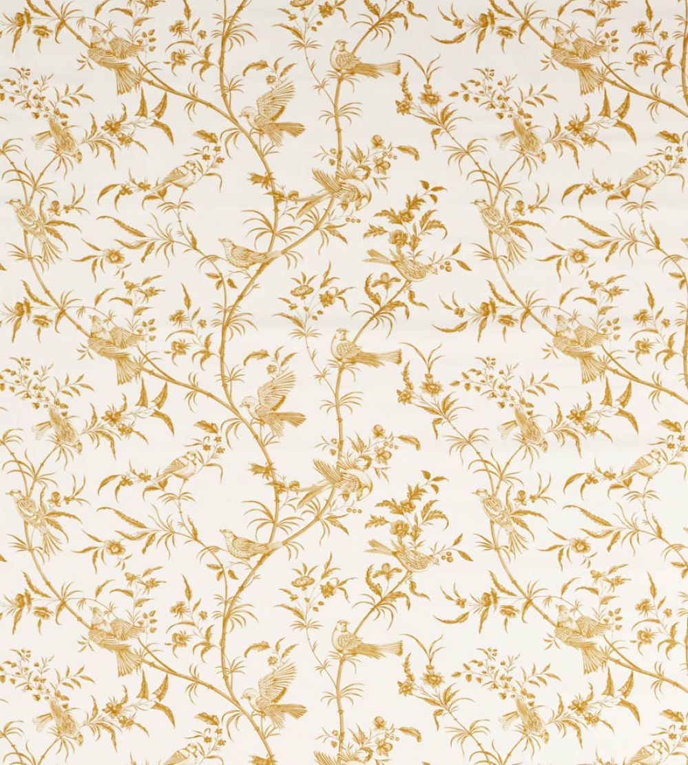 Paradise Woods Toile Fabric by Sanderson Mustard