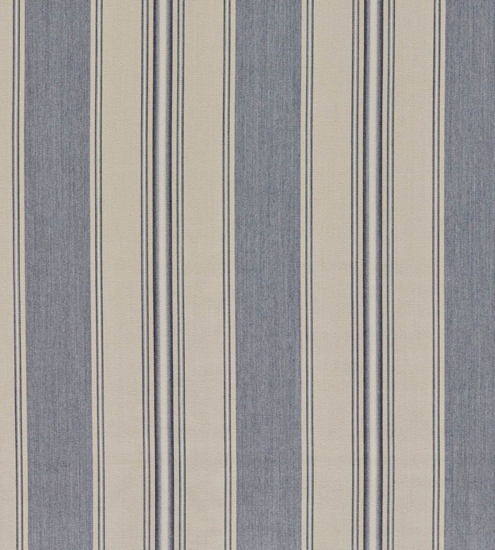 Parasol Stripe Fabric by Zoffany Denim/Stone