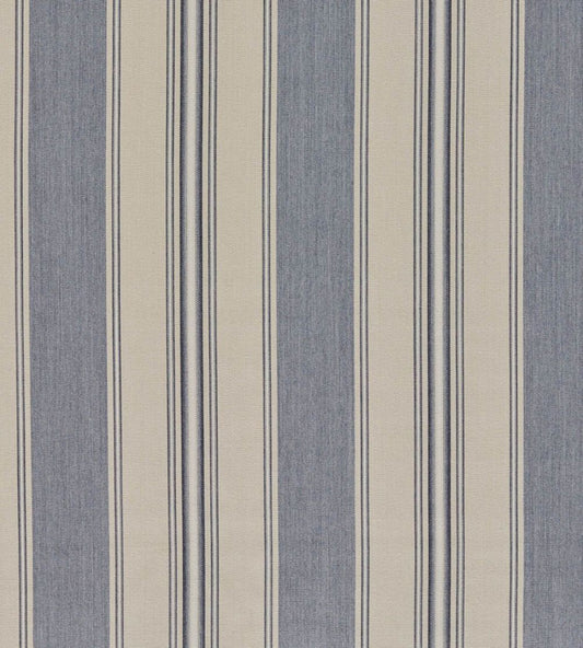 Parasol Stripe Fabric by Zoffany Denim/Stone