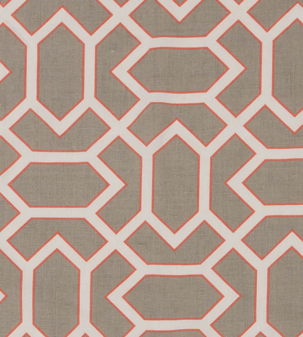 Paravento Fabric by Vanderhurd Coral/Moonstone
