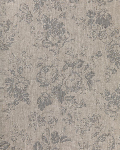 Paris Rose French Blue on Natural fabric by Cabbages & Roses