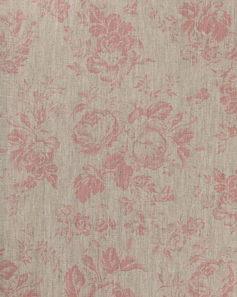 Paris Rose Pink on Natural fabric by Cabbages & Roses