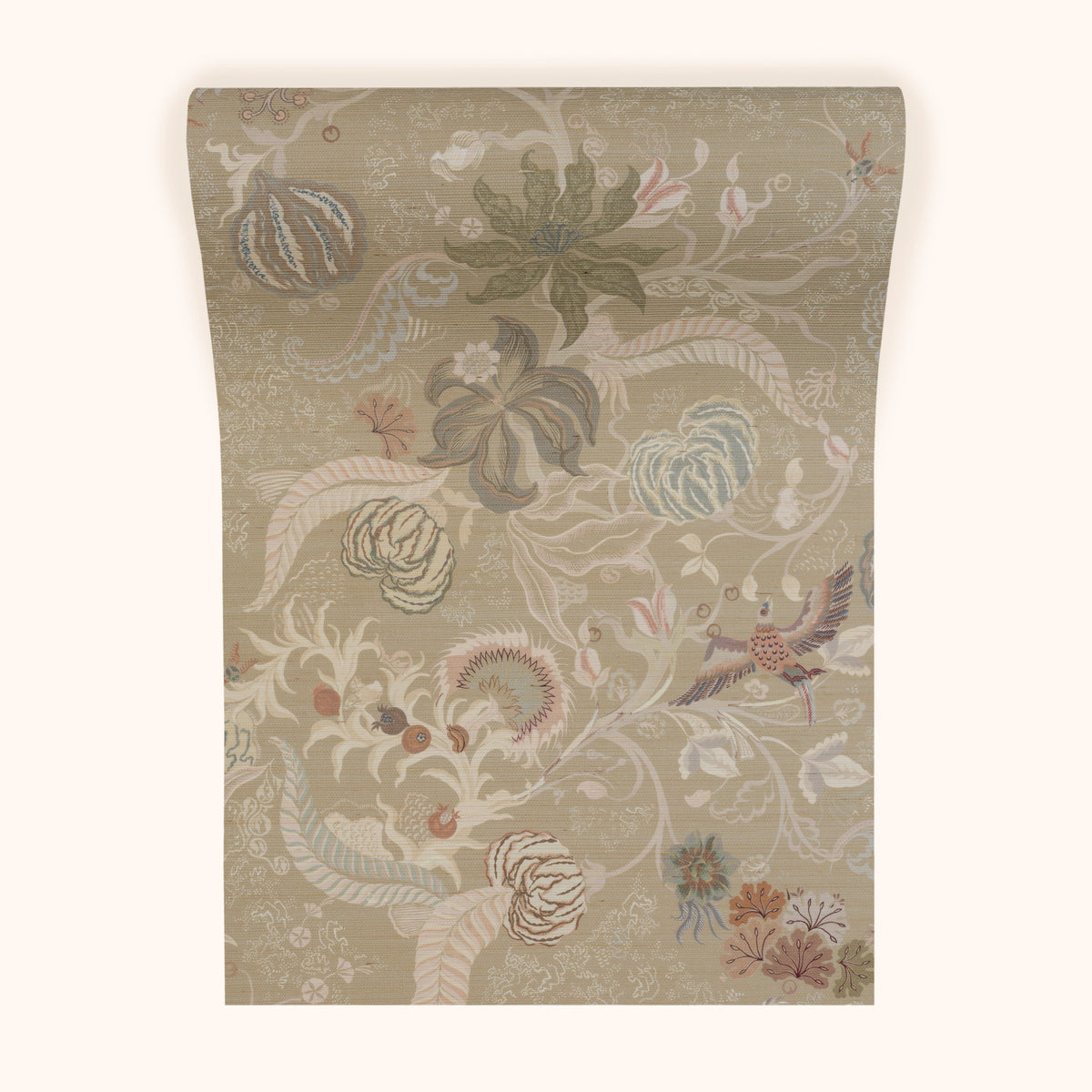 Chintz 21 Grasscloth Wallpaper by Parker & Jules Sepia Stone