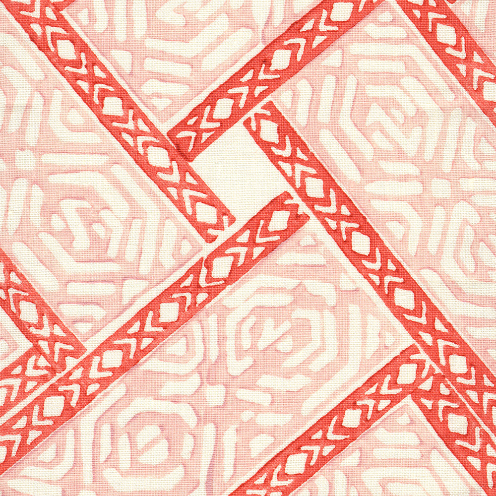 Parquet Handblock Fabric by Galbraith & Paul in Blossom