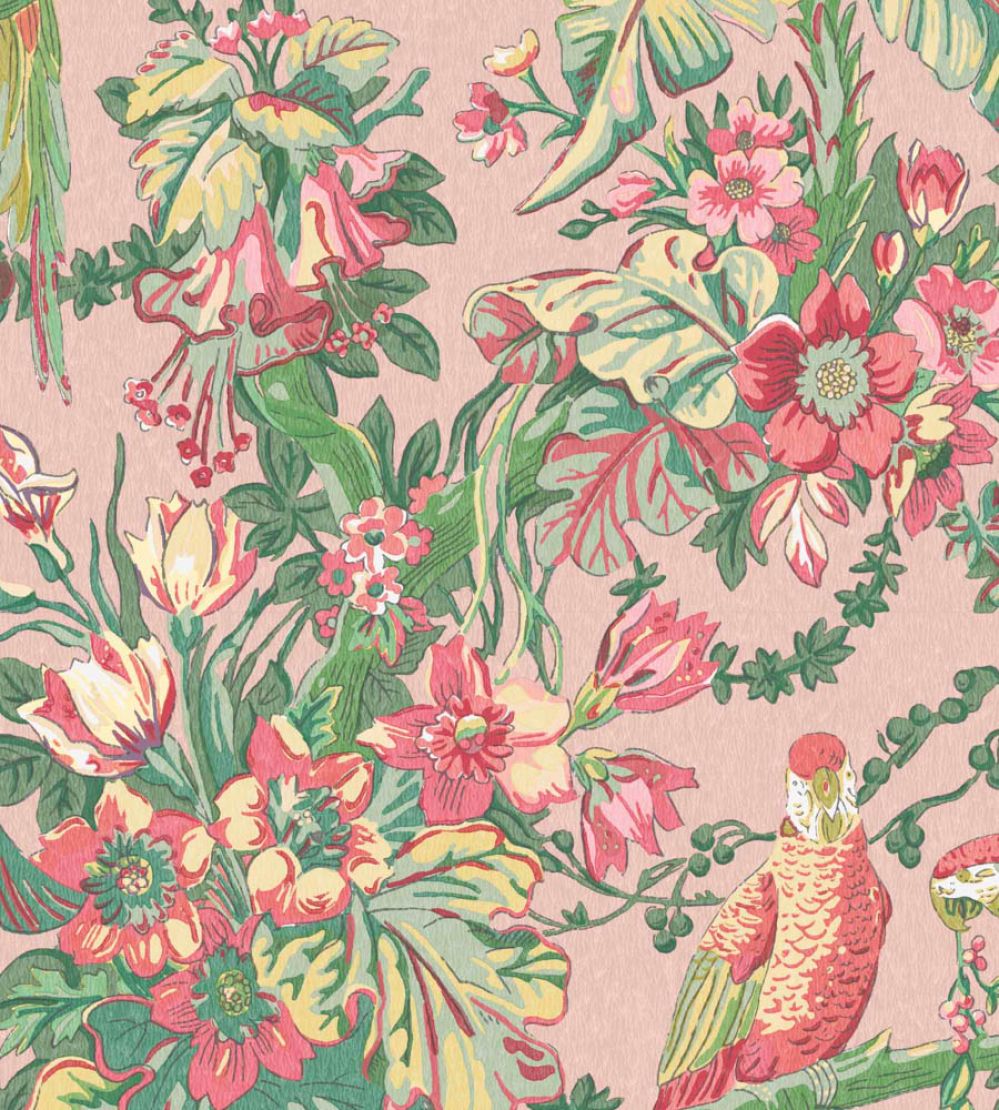 Parrot Talk Wallpaper by Woodchip & Magnolia Sunset Pink